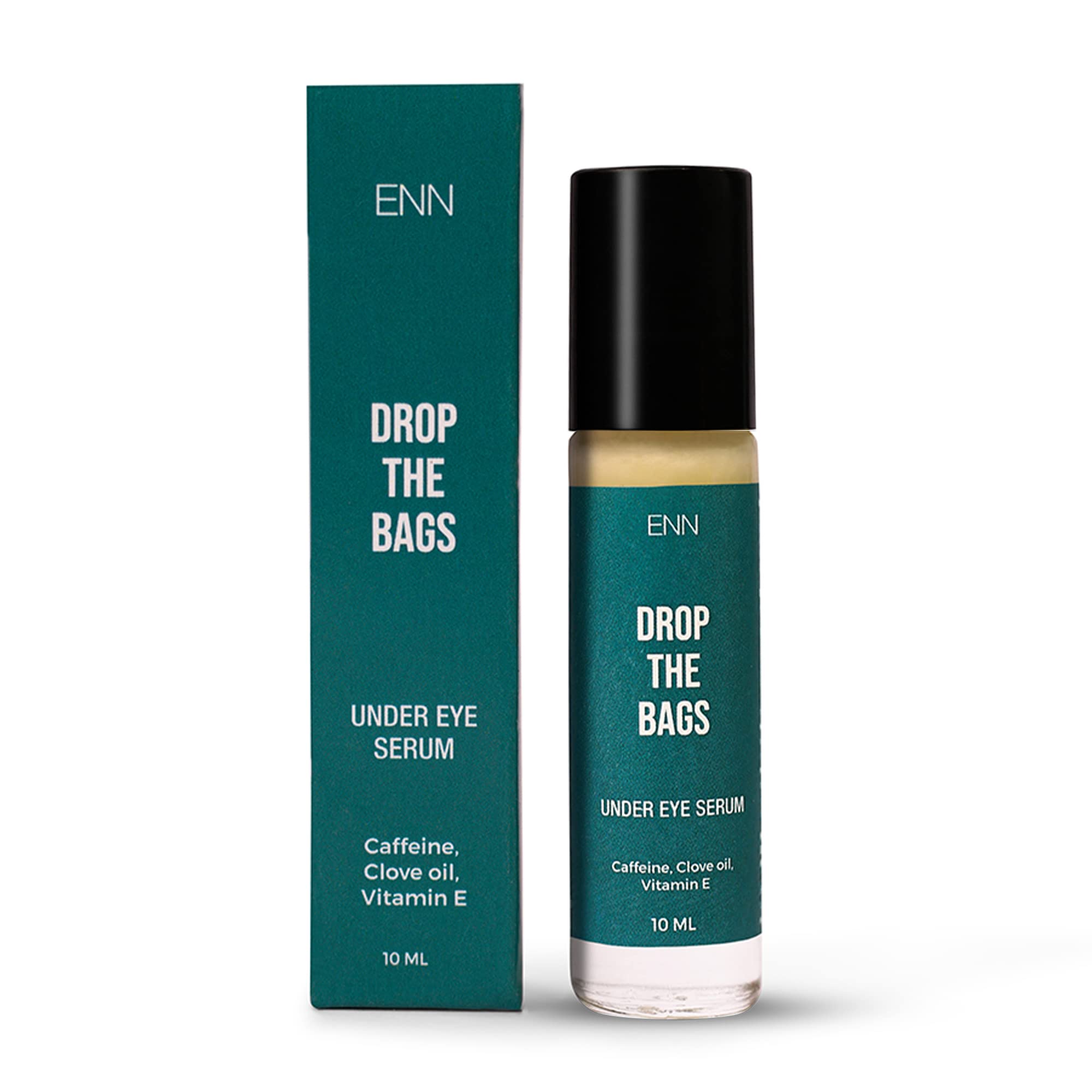 ENN Drop the Bags Under Eye Serum for Dark Circles for Women & Men with Caffeine, Clove Oil & Vitamin E helps Reduce Dark Circle, Puffiness, Finelines, 10ml