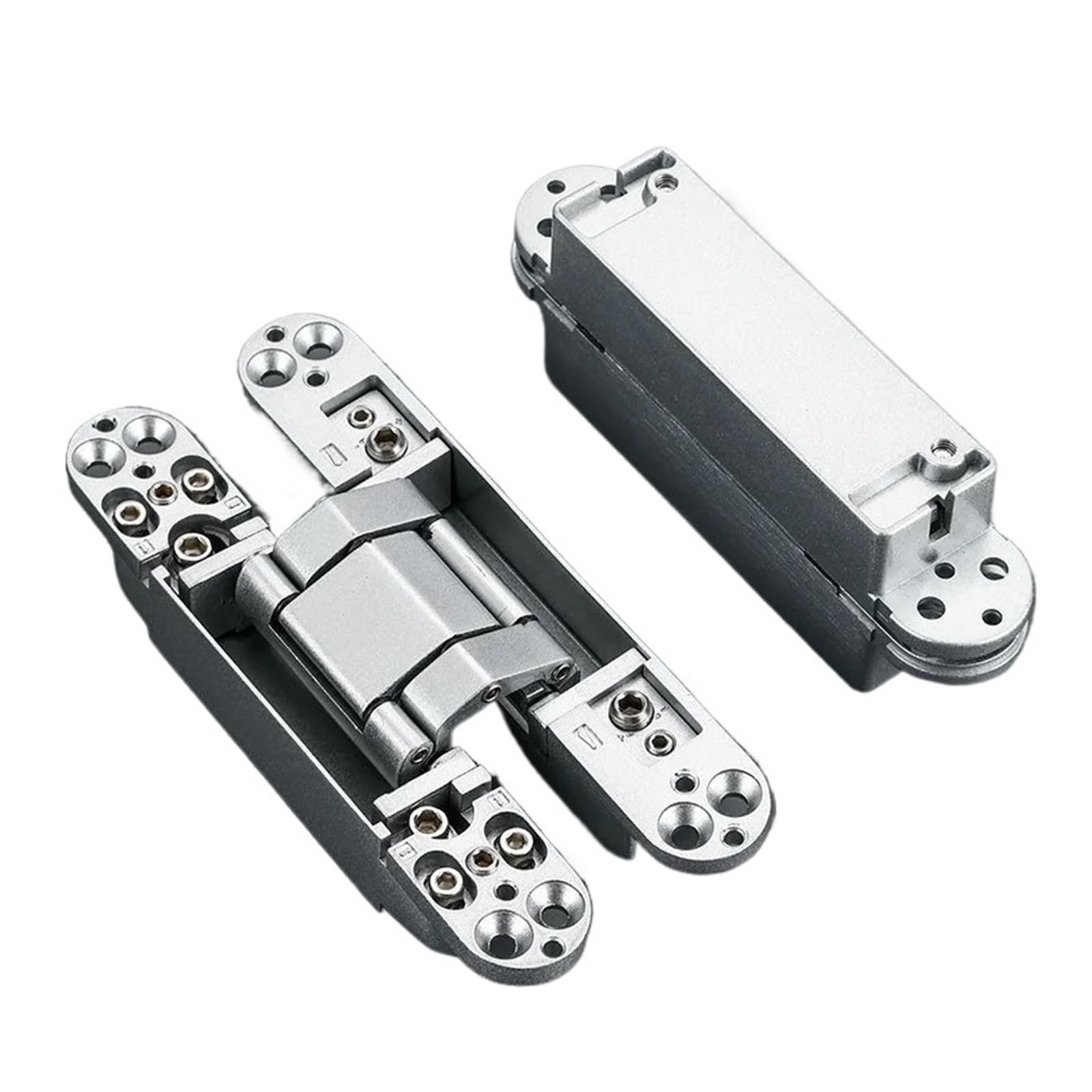 2 Bisagras Invisibles De Alta Resistencia For Puertas - Carga De 40/80 Kg, Apertura Ajustable De 180 Grados, Bisagras Ocultas For Puertas Batientes De Madera Interiores(80KG-silver)
