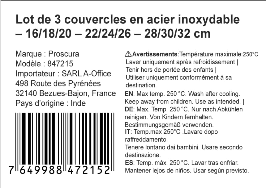 Couvercle casserole robuste lot de 3 inox multi-diamètres hermétique - 3