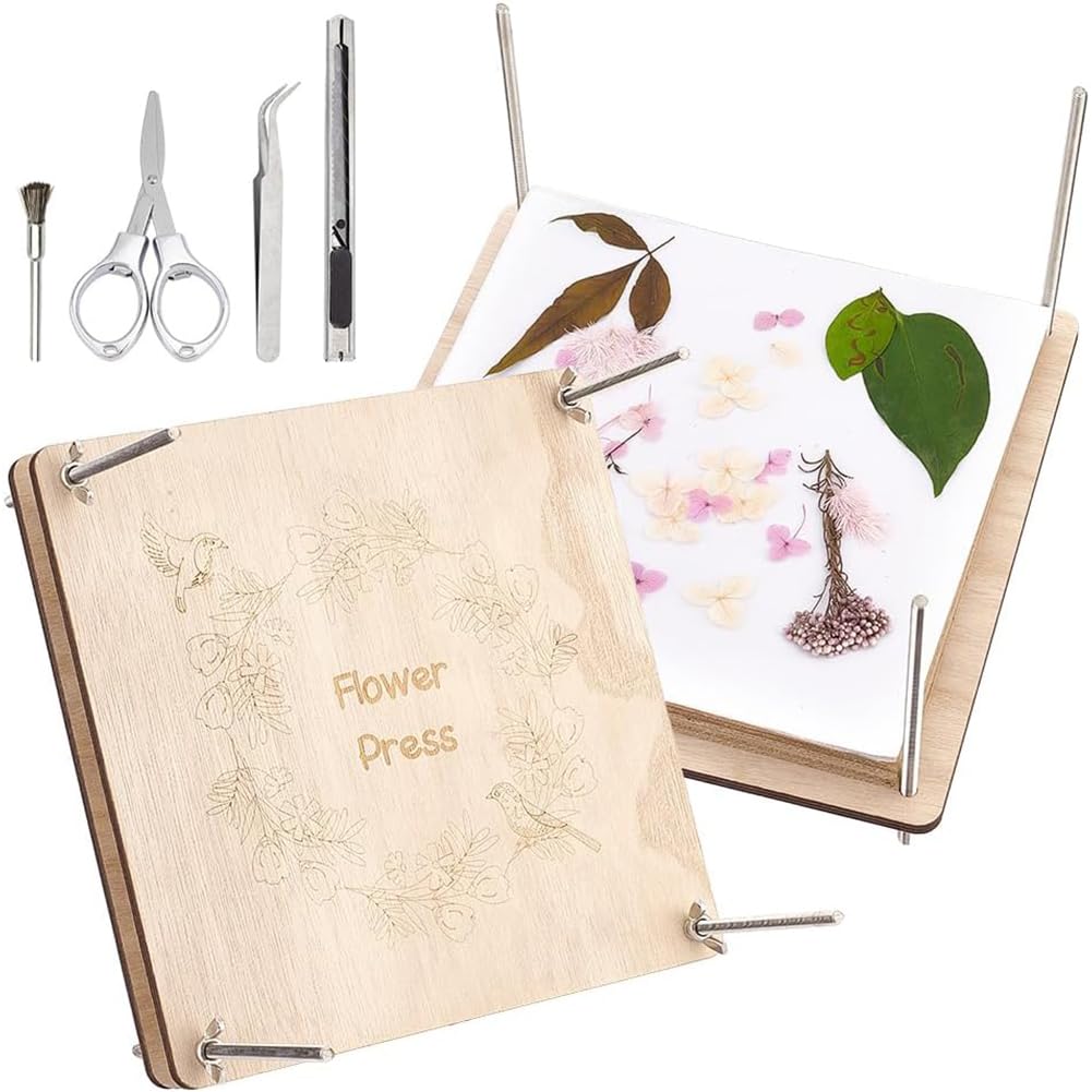 Kit de Presse à Fleurs en Bois 27.5x27.5cm 8 Couches PH PandaHall