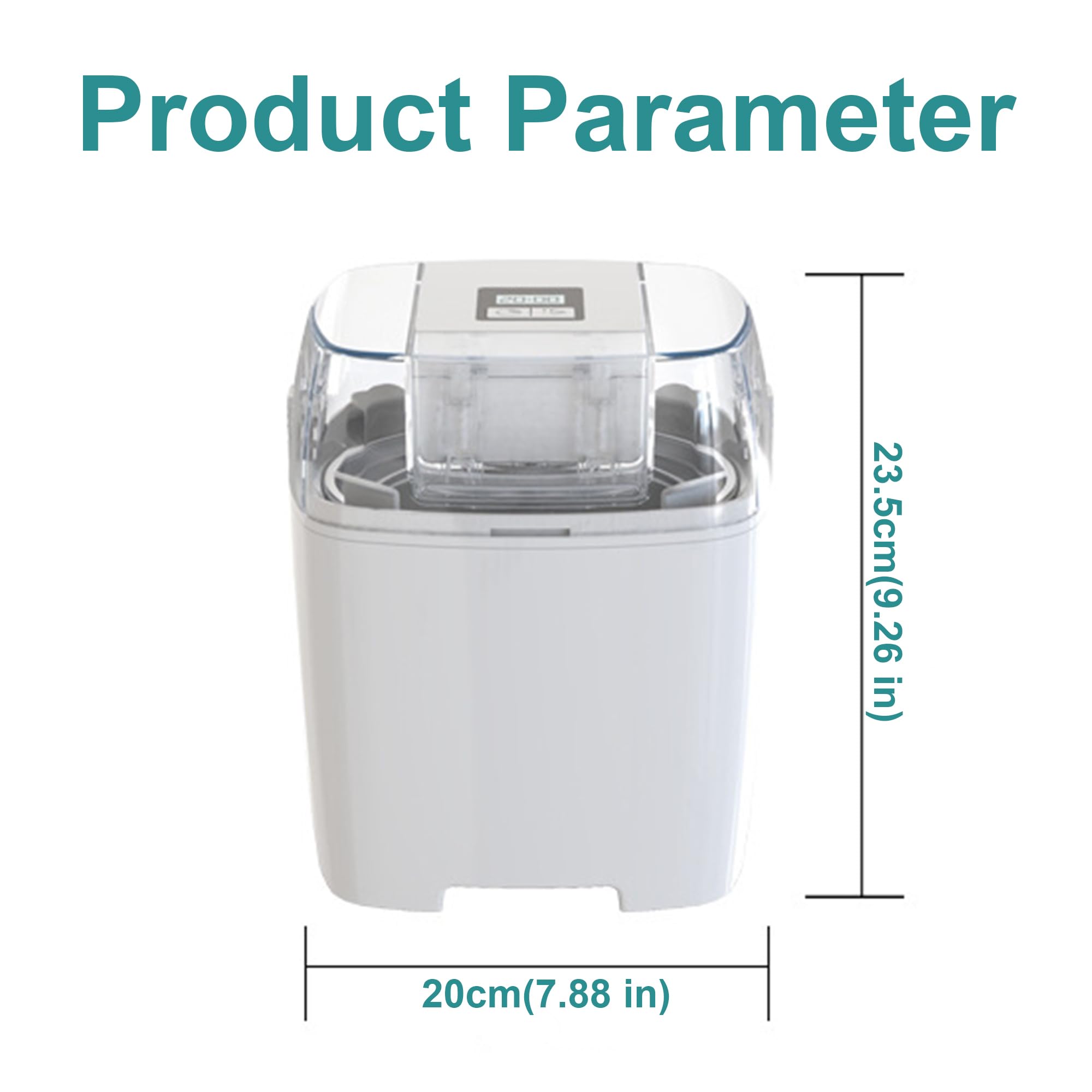 Eiscreme-Maschine, 1,5L Dessert-Maschine, Frozen Yoghurt Maker, 15 Minuten Quick Make, One Touch Adjustment, schnell EIS, Sorbet und Joghurt Machen