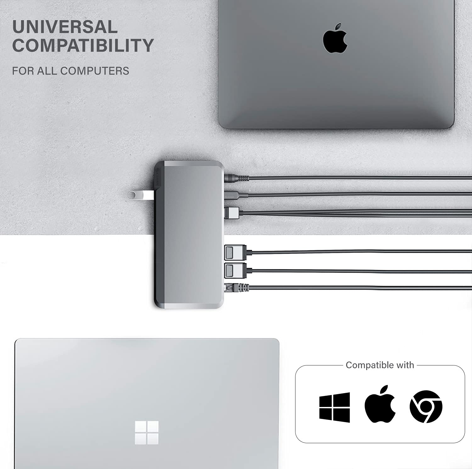 ALOGIC Dual 4K Display Universal Docking Station DX2 with 65W Laptop Charging for Mac and Windows,2x4K@60Hz DisplayPort, 1x USB-C 10G (with Fast Charging), 3x USB-A 5G, Audio, Gigabit Ethernet
