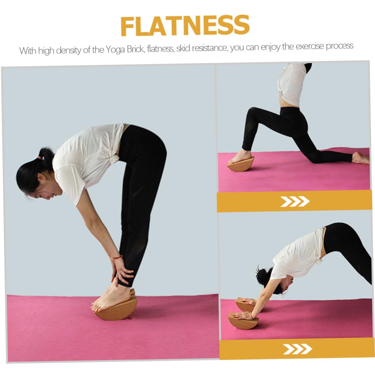 Bloque de Yoga Antideslizante de Corcho Natural, Medio Tamaño, Ladrillo de Entrenamiento para Fortalecer el Core, Equipo Fitness para Yoga en Casa, Accesorio Adecuado