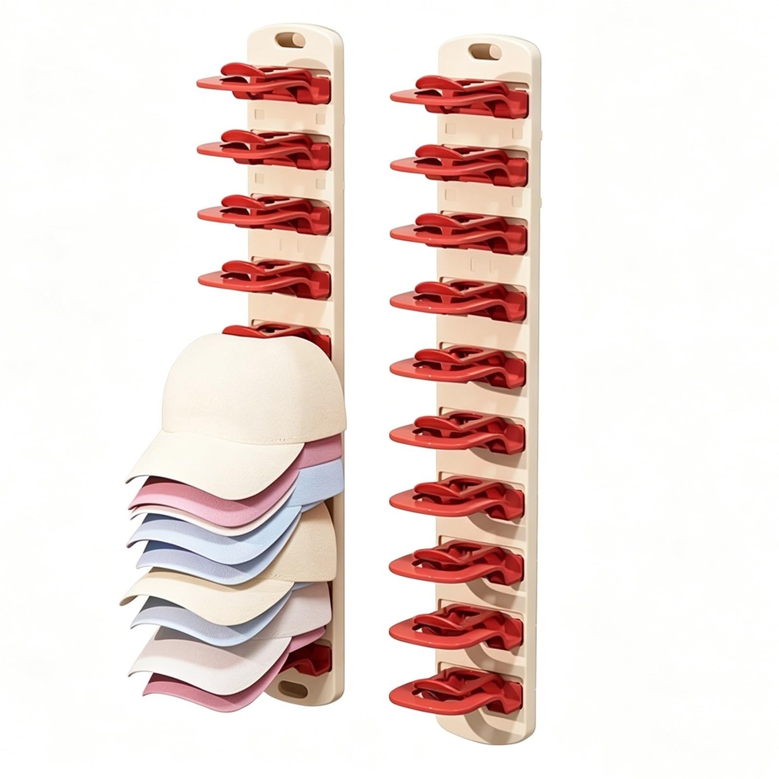 YAOHY Hat Organizer for Baseball Caps, Wall Mount Closet Hat Rack Holder, Multilayer Hats Hanger Holder Display for Closet,Door Bedroom