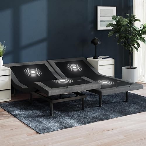 Nectar Premier Adjustable Base - Split King - Head & Foot Incline - Wireless Remote with Memory- 3 Massage Settings - 4 USB Ports - Anti-Snore & Zero Gravity