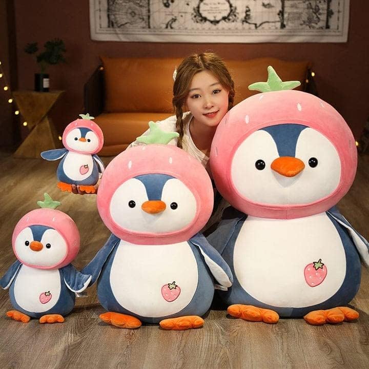 Image of Fruit Penguin Pink - Soft Plush Stuffed Toy for Kids & Girlfriend, Soft Toy for Kids - Birthday Gift for Girls, Plush Toy Big Cuddly Hugging Bear, Gifts for Valentine's Day