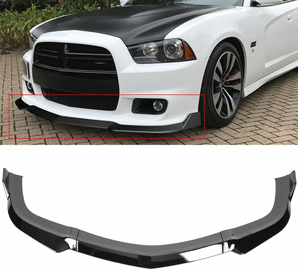 PP Front Lip Spoiler SXT Style Automotive Fit for 2011-2014 for Dodge Charger Front Lip Body Kit, Glossy Black