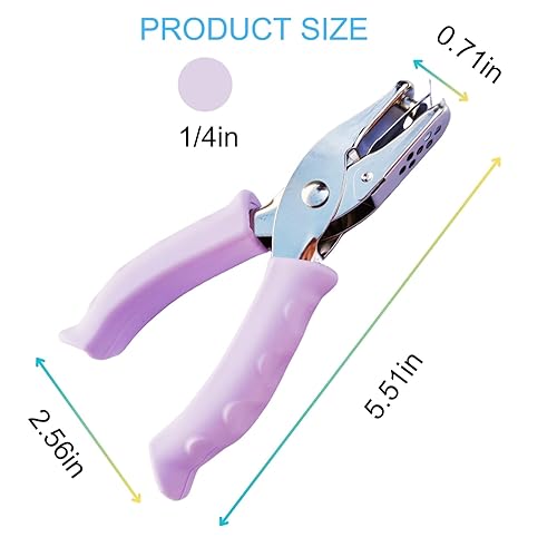 Miniatura 2 de 2 perforadoras de un solo agujero, perforadoras de papel de 14 pulgadas con asas de agarre suave, un perforador para niños y adultos, perforador