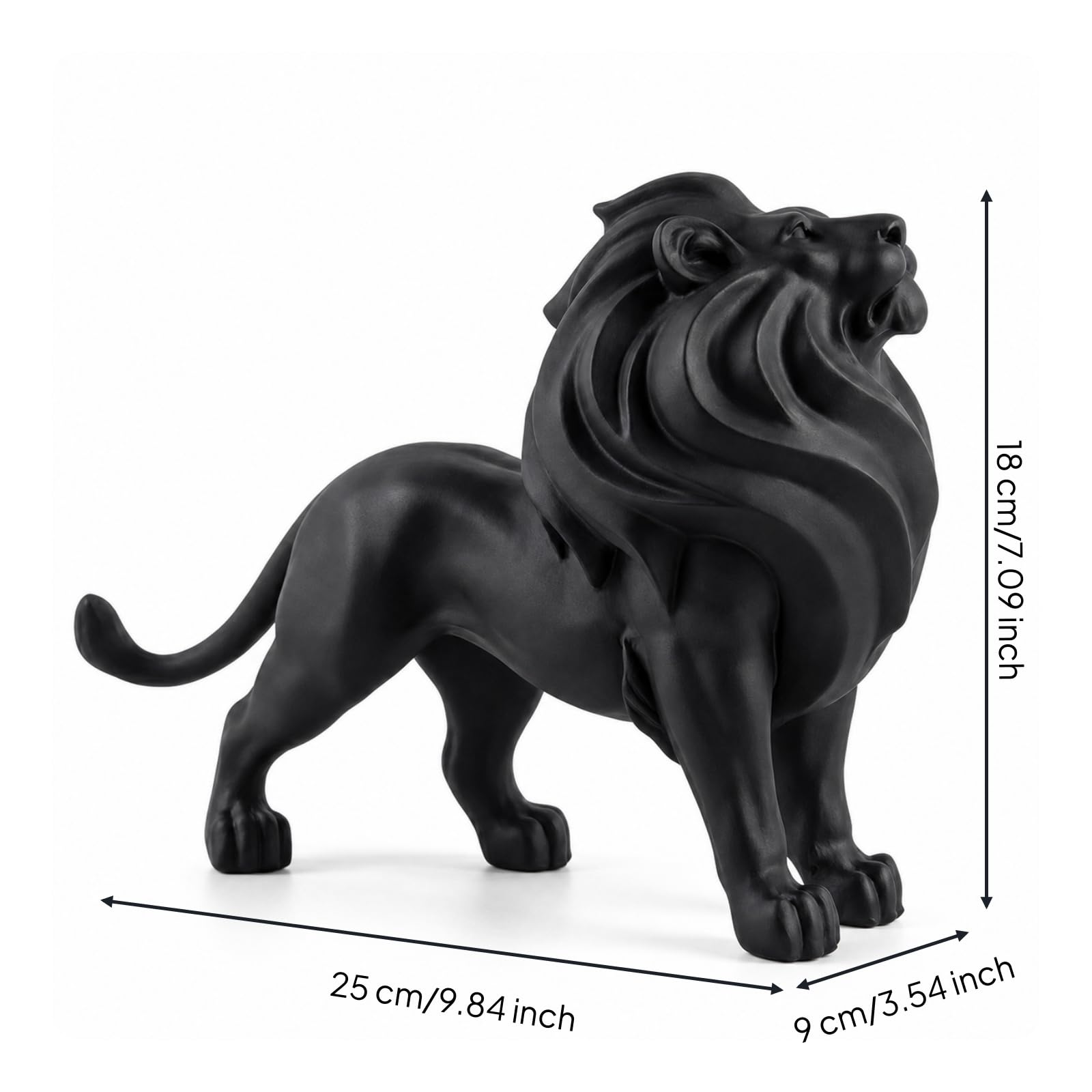 Escultura León Mate Figura León Artística coración para Oficina, Recibidor