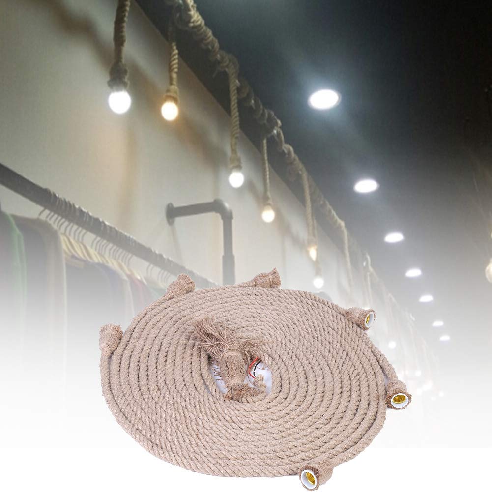Industriële Zwarte Hanglamp Met 3 Lichtbronnen En Henneptouw Voor Woon En Horecagebruik