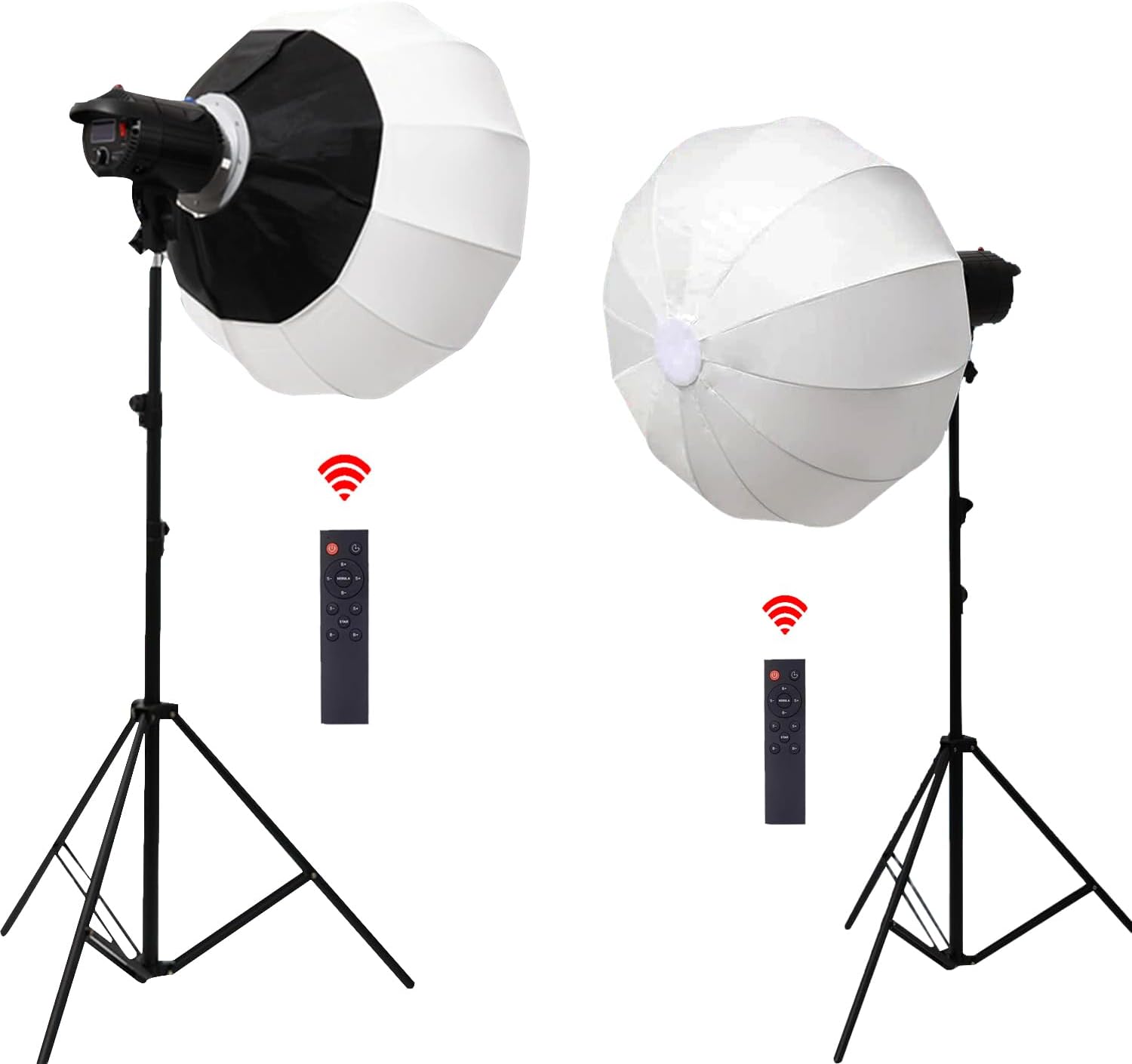 GIFTMAX Professional LED Lantern SoftBox Soft Light Modifier with 9ft Stand, Remote Control, Stand Bag for Photography, Studio, YouTube, Shoot Balloon Light Pack of 2