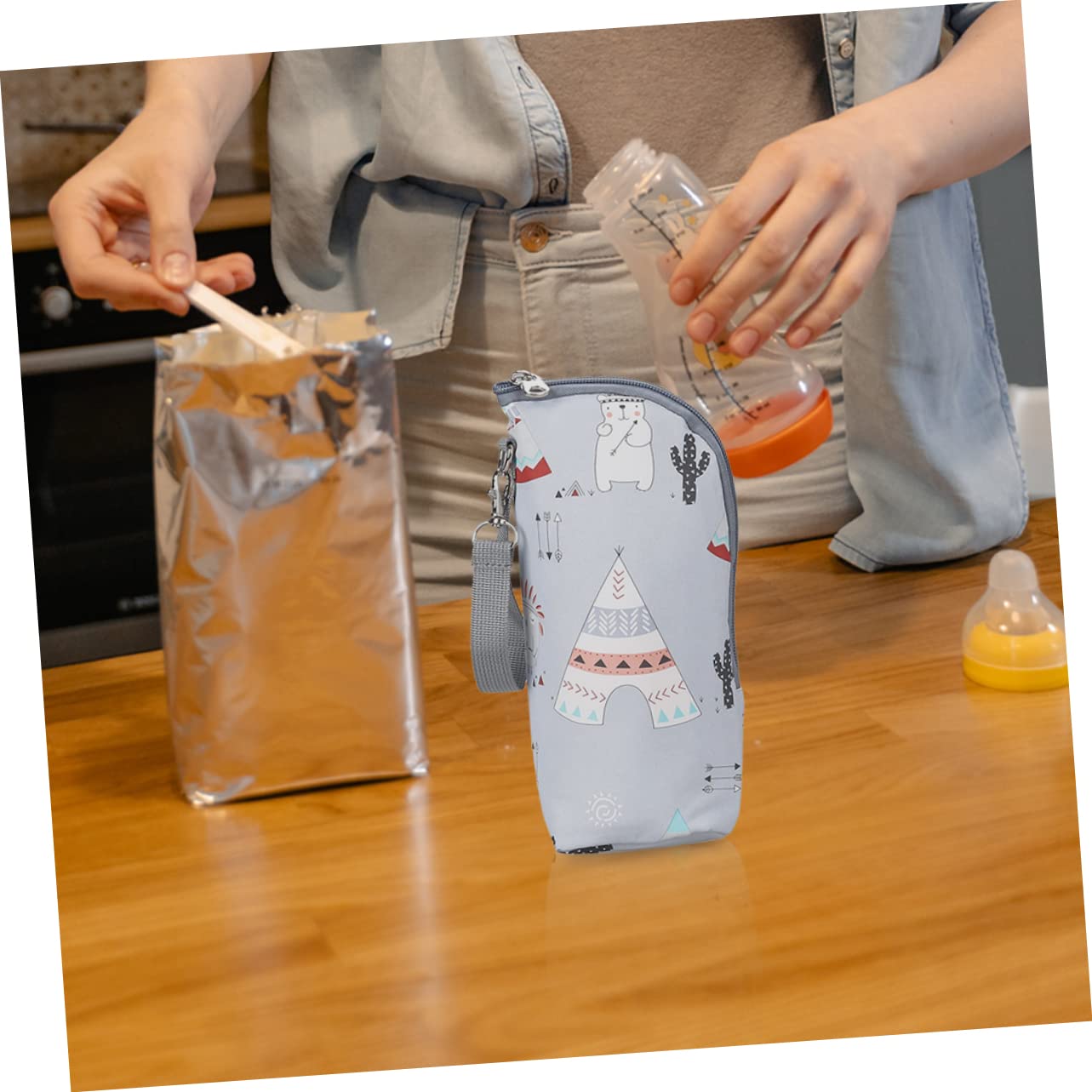 VICASKY 5pezzi Borsa Termica Per Biberon Isolata e Porta Biberon Per Ragazzo Ragazza Perfetta Per Viaggi e Passeggiate Con Cerniera e Manico Per Stroller