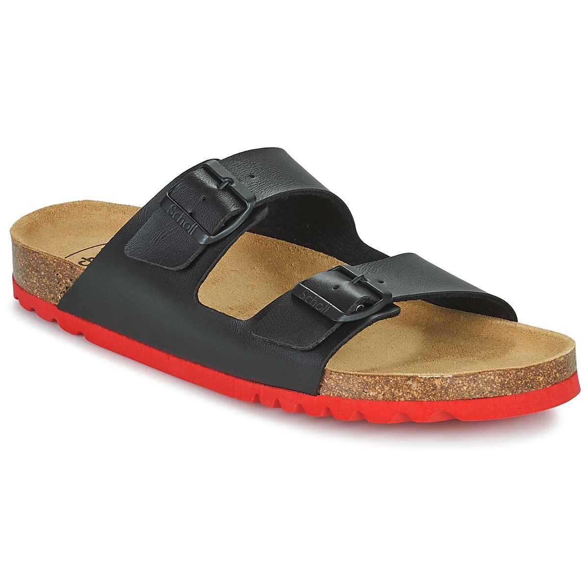 Scholl Men's Julien Sandal, Black Red, 9 UK