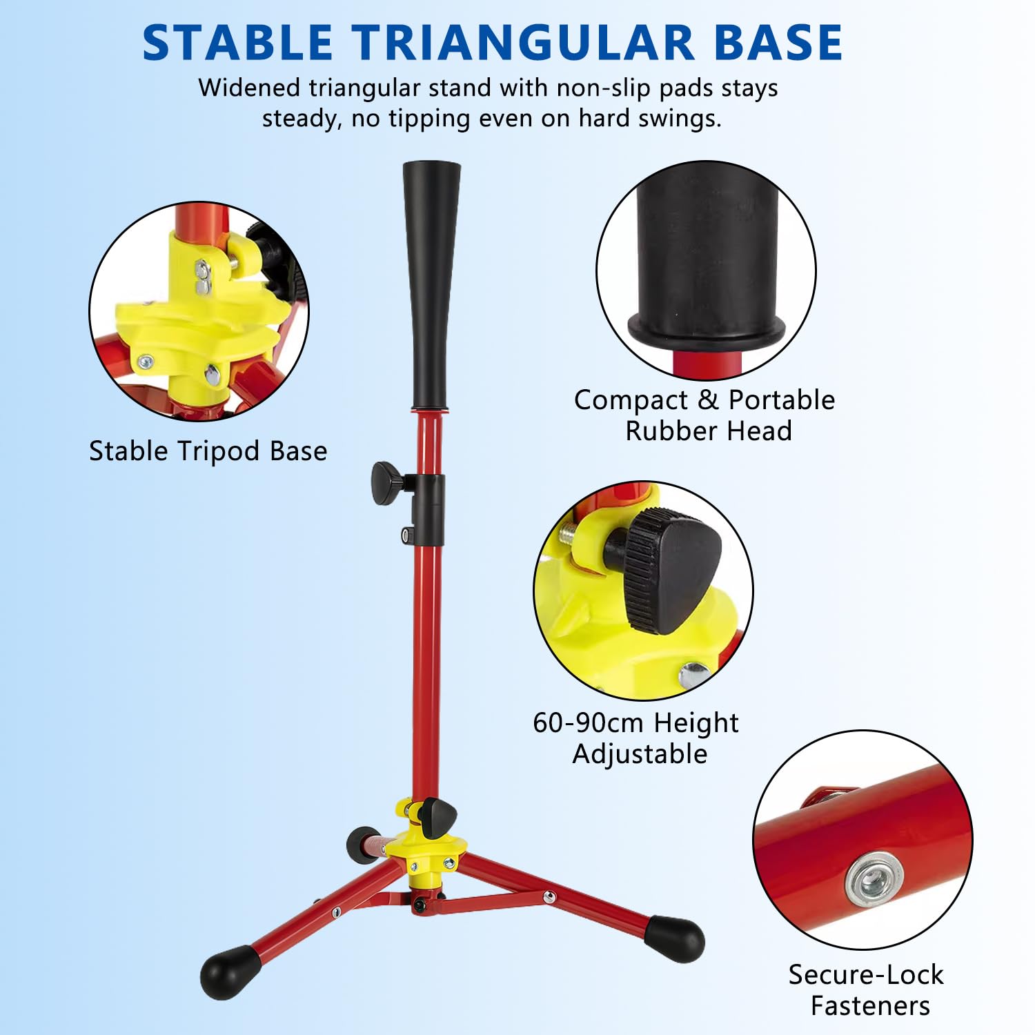 tee de Béisbol Regulable en Altura – Soporte de Golpeo para Entrenamiento de Béisbol – Equipo Deportivo para Prácticas con tee-Ball y Softball – Ideal para Entrenamiento de Adolescentes