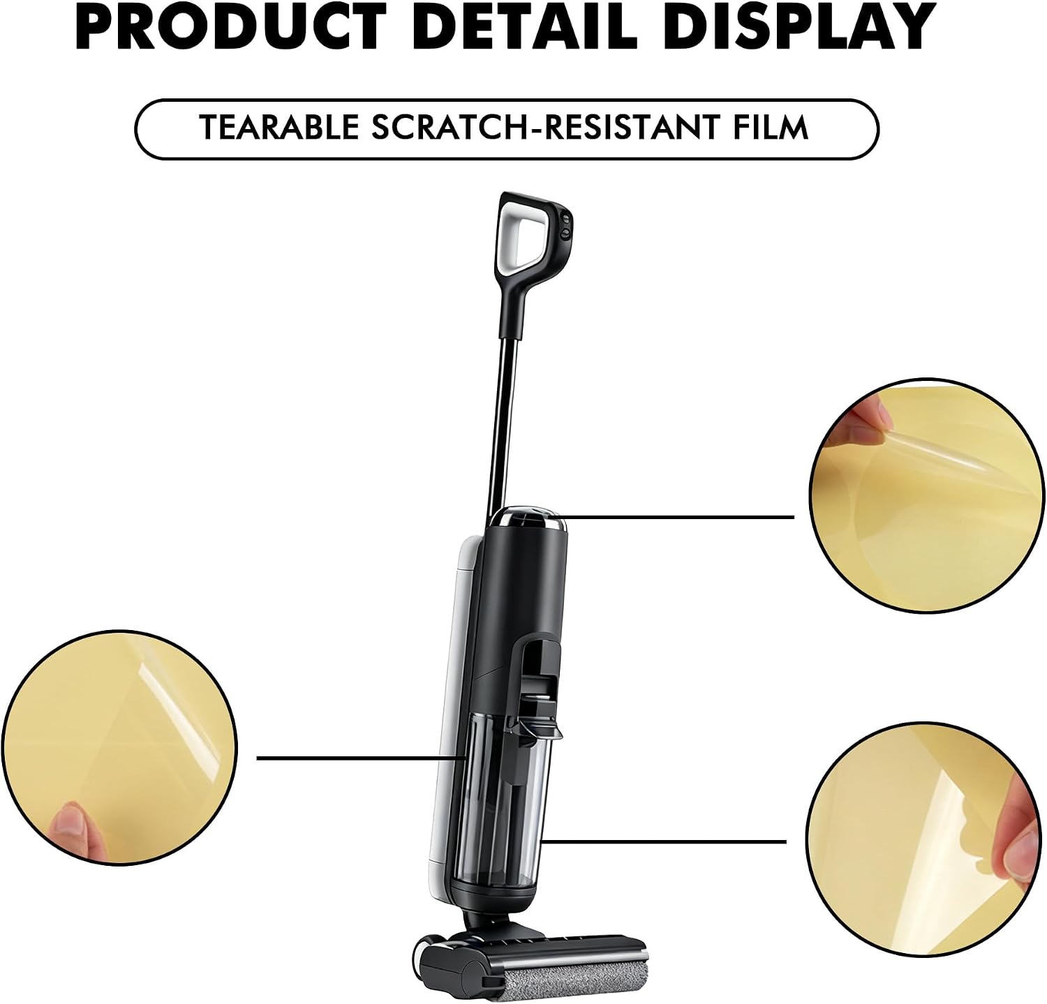 Scratch Protector Set, Protective Film for Control Panel, Clean Water Tank & Dirty Water Tank, Anti-Scratch Clear Skin Compatible with Tineco Floor ONE S5 Wet Dry Vacuum Cleaner