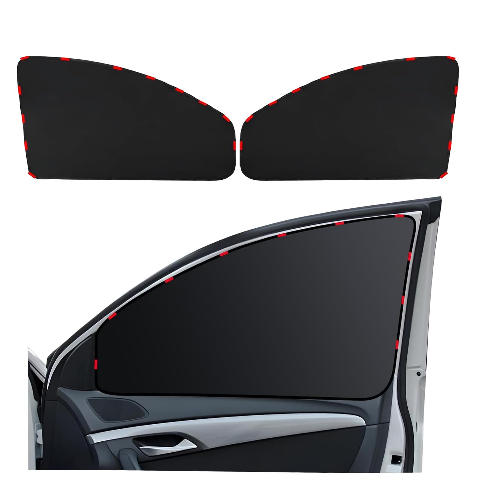 Clwalny 2PCS Car Shades for Front Windows with Magnetic, 100% Blackout UV Protection Privacy Curtains, Car Window Shade Covers for Baby, Universal