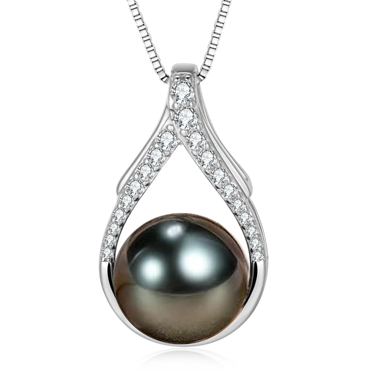Regalos para esposa, aniversario, día de la madre, collar de perlas negras de Tahití, regalo para mujeres, cumpleaños, Navidad, día de San Valentín, regalos para ella, regalos de joyería