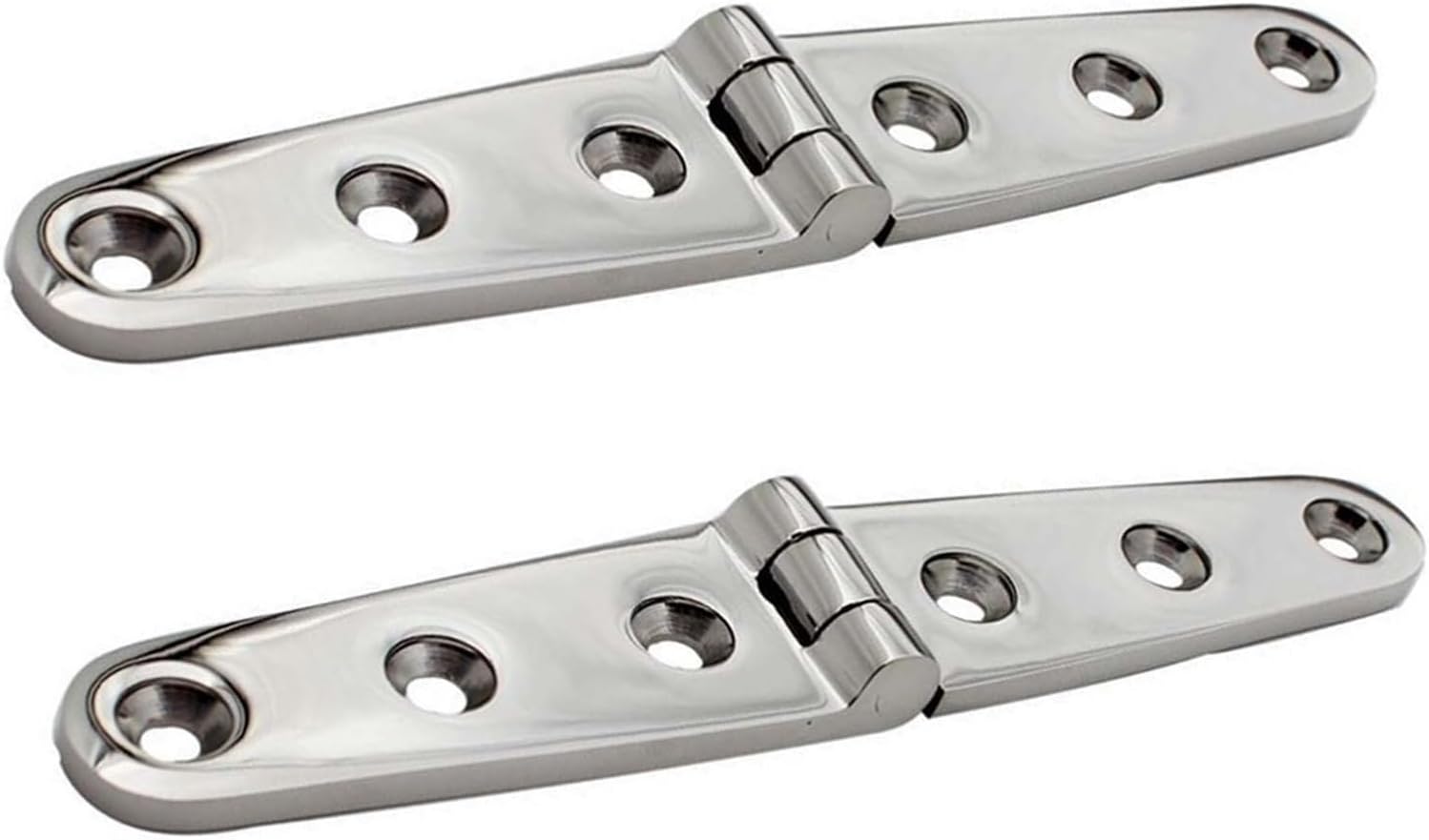 2PCS Stainless Steel 316 Strap Hinge with 6 Holes 152mm Mirror Polish Boat Hardware Cast Door Strap Hinges