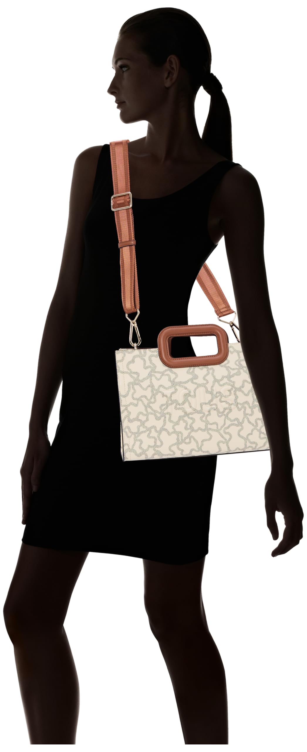 TOUS Shopper Mediano Amaya Beige, Para Mujer, Medidas 21,5 x 31 x 16,5 cm, Colección Kaos Icon
