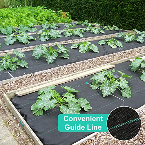 KINGSO 4 x 100ft Weed Barrier Landscape Fabric 5oz Premium Heavy Duty Weed Barrier Fabric High Permeability Woven Weed Gardening Mat Weed Cloth Easy Setup Commercial Ground Cover - Thumbnail 5