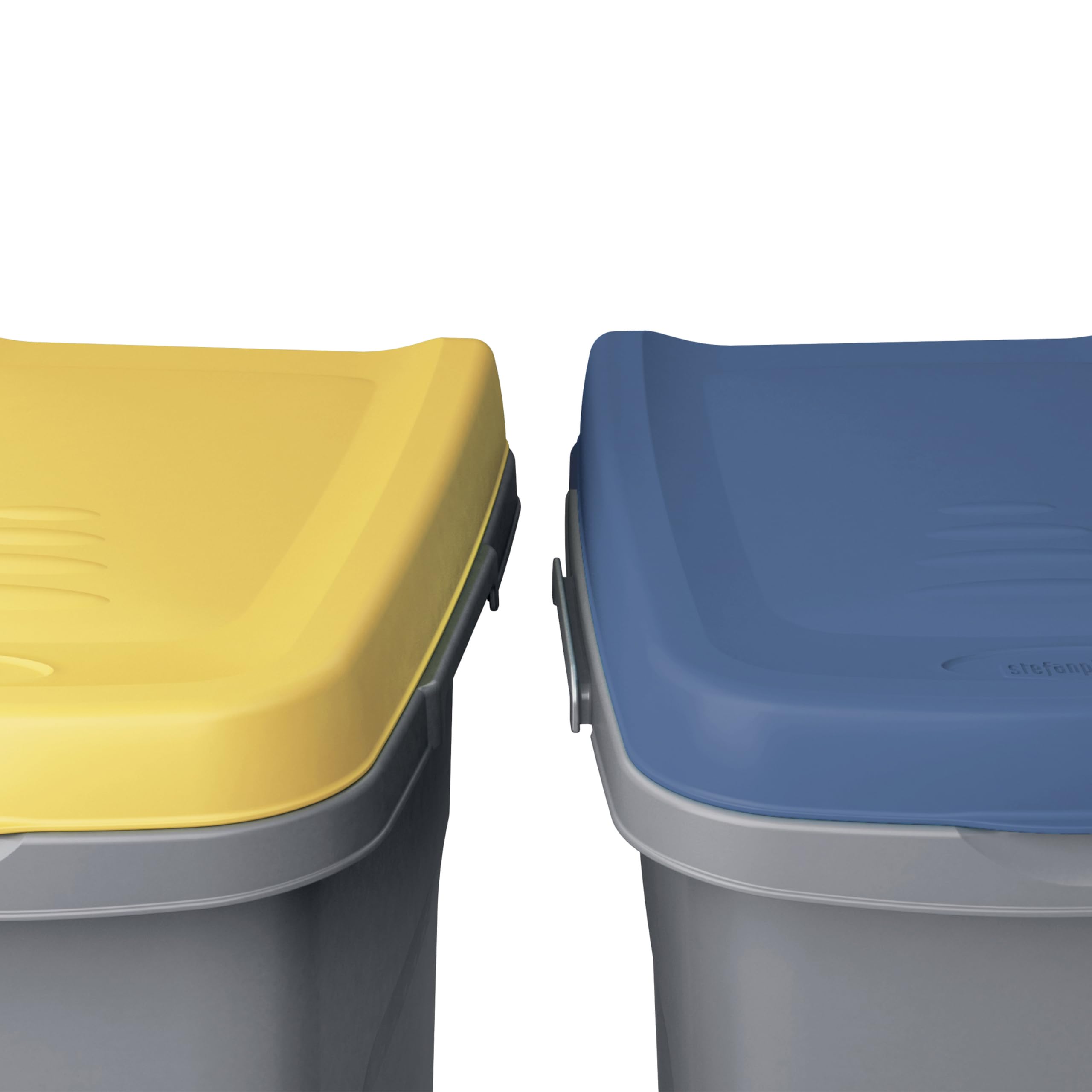 Casaria 3x Mülleimer mit Deckel 25L | 39x24 cm, geruchsdicht, Mülltrennsystem, Kunststoff, Büro, Abfalleimer, Papierkorb, Küche, Müllbeutelhalterung
