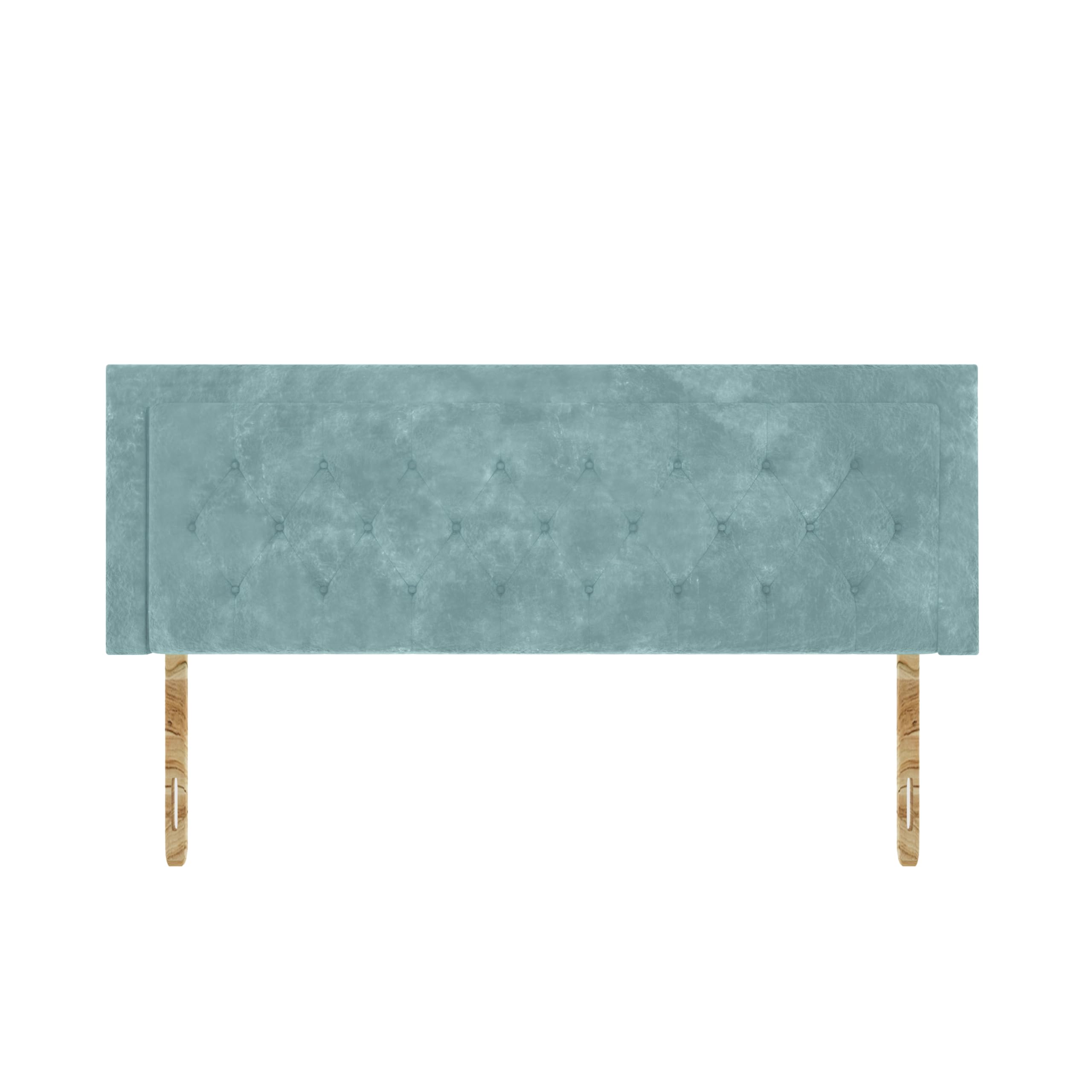 SANA SLEEP Lisbon Plush Velvet HeadBoard - Luxury 20" Upholstered Design for Divan Beds - Multiple Fabric Options for Bedroom and Hotel Furniture - 2FT6 Small Single - Duck Egg