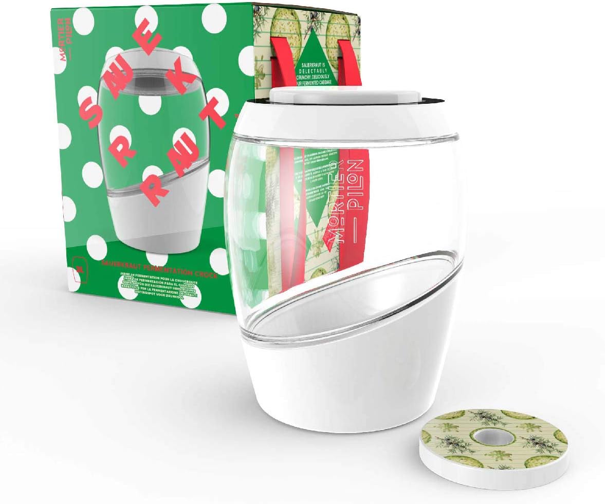 Mortier Pilon Sauerkraut Special Edition Fermentation Crock, White, 2 Litre