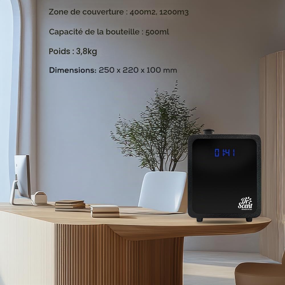 Dr Scent Medium, Diffuseur de Parfum Professionnel Connecté, Aromathérapie et Marketing Olfactif, Programmation Via APP Smartphone, Diffusion Jusqu’à 400 m2