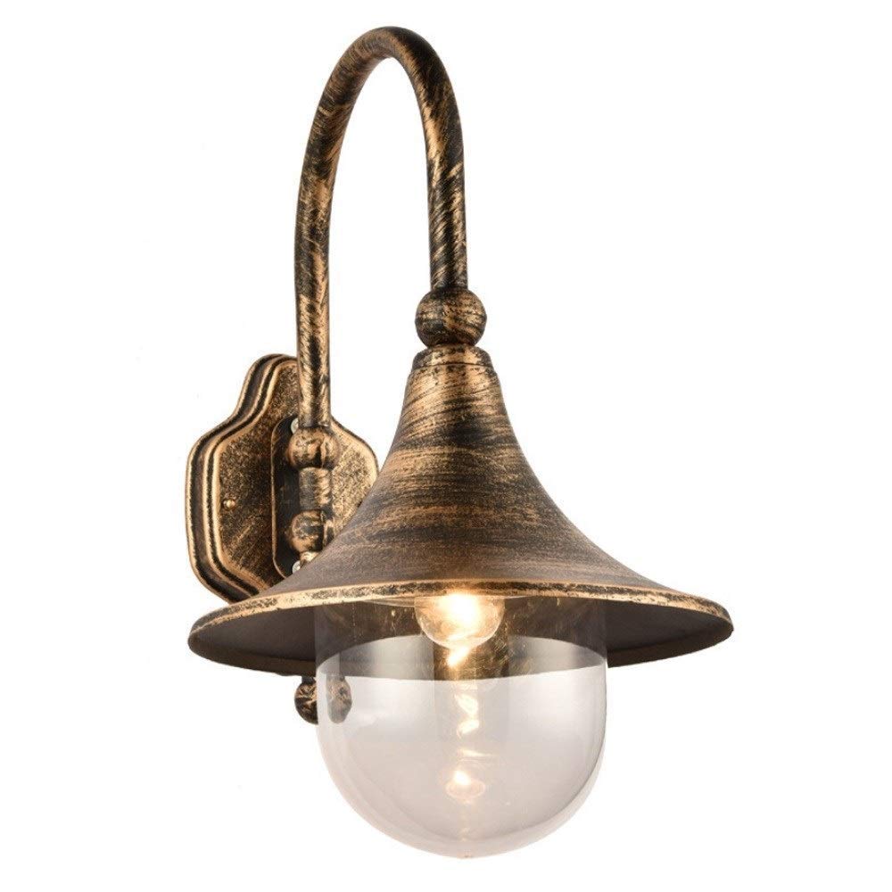 HXYSXHJUO European Industrial Barn Wall Lamp Farmhouse Steel Dome Gooseneck Lighting Fixture Vintage Sconce Waterproof Front Porch Antique Retro Light Matte Finish Villa Garden