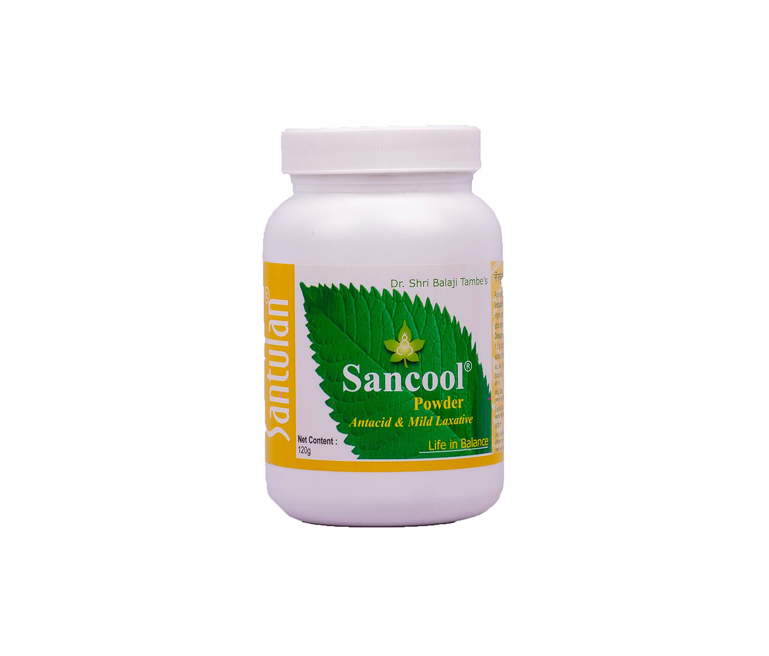 Santulan Ayurveda, Sancool Churna-120GM Each, (Pack Of 5), Improves Digestion And Promotes Easy Motion and get Golden Oldie Herbs®, Sukanthi Pills-1gm