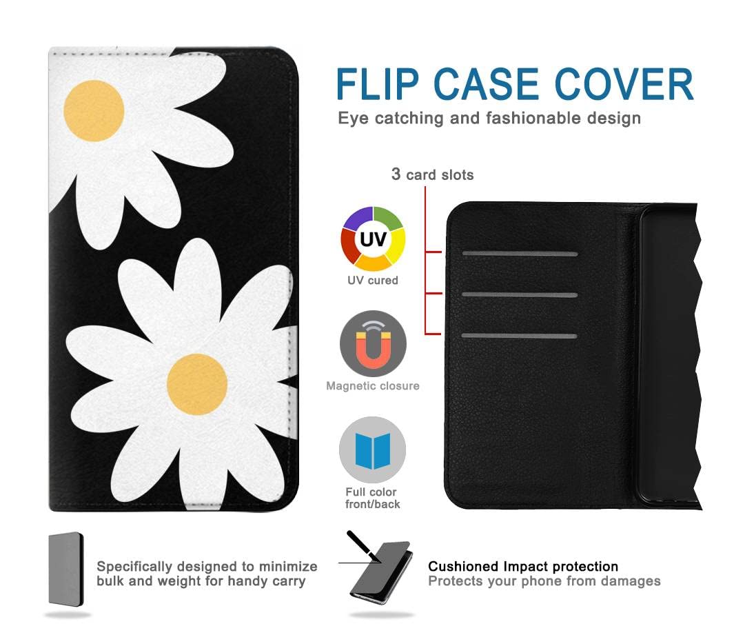 Amazon.com: RW2315 Daisy White Flowers PU Leather Flip Case Cover