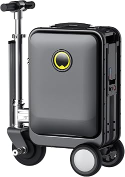 Electric Suitcase You Can Ride, Rideable Suitcase 20 with 73.26WH Removable Battery/Seat Pad/Dust Cover, APP Control, External Charging Port,Load 110kg Black