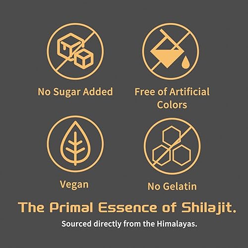 Vista 9 de Shilajit - Gomitas de oro para hombres y mujeres con Ashwagandha y Gokshura, más de 85 minerales y ácido fúlvico, energía natural y apoyo