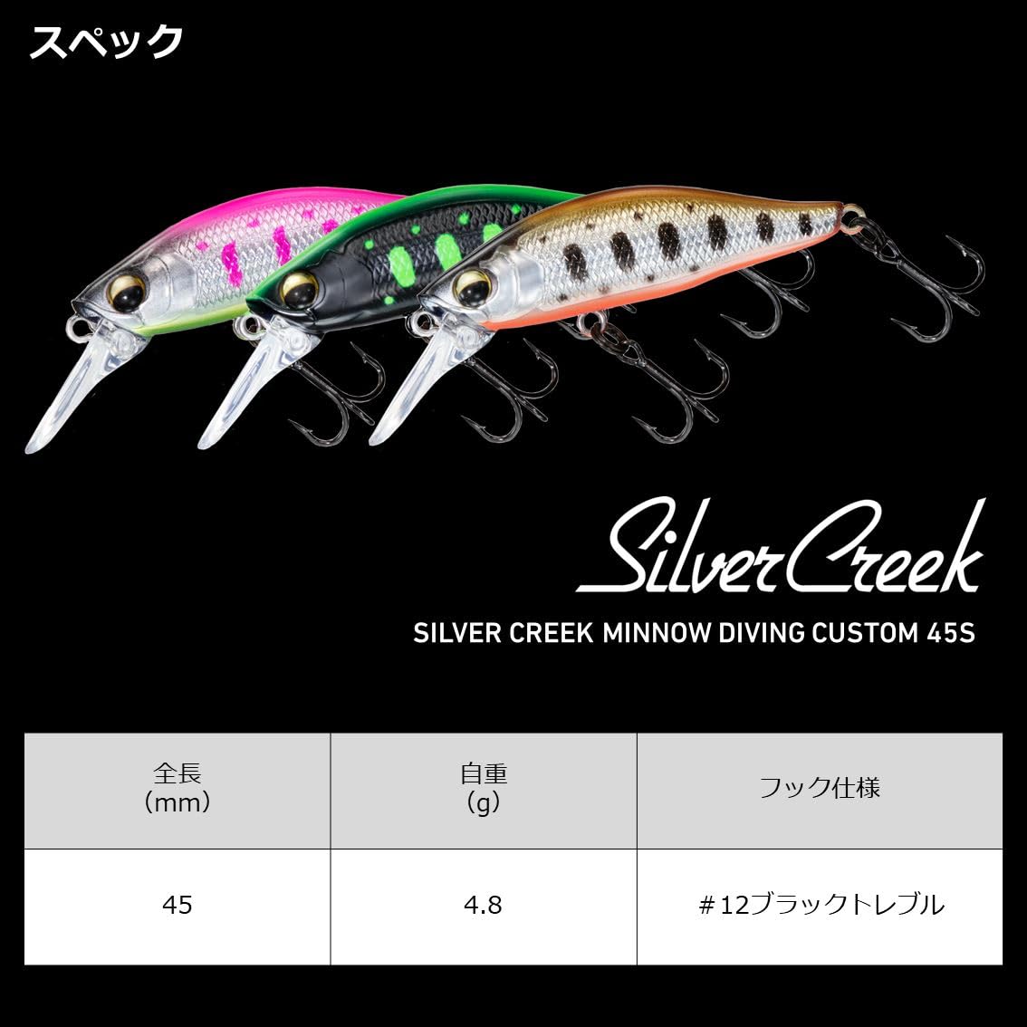 【まとめ売り】ダイワ Silver Creek 渓流ミノー 12個セット Amazon.co.jp: ダイワ(DAIWA) 渓流ミノー SCミノーDVC45S TS