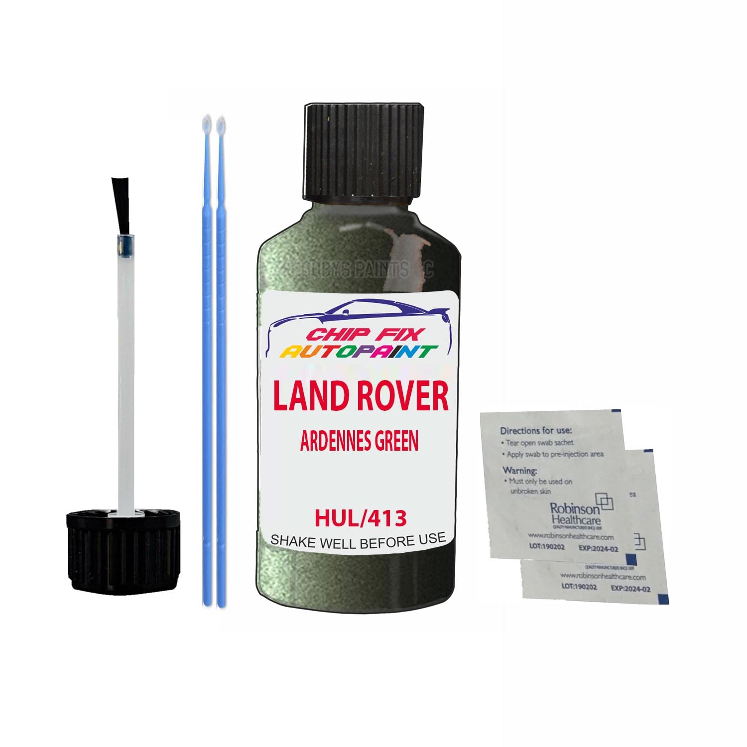Scoobys Paints Back In The Mix Ardennes Green Touch Up Paint For Land Rover Range Rover Hul 1989-1995 30Ml Bottle Brush Scratch Stone Chip Repair Pen