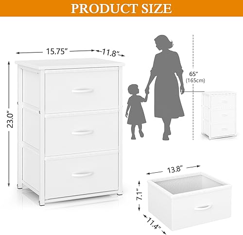 Miniatura 2 de Paquete de 2 cajones de almacenamiento apilables (6 cajones en total), organizador de armario blanco con parte superior de madera y marco de metal,