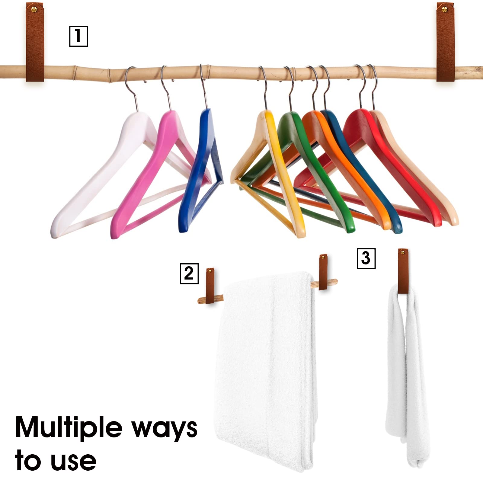 Paquete De 3 Clips De Cuero Para Toallas De Baño Con Imanes