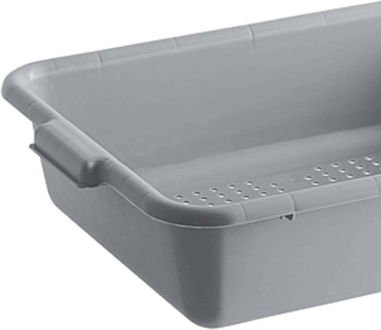 20-1/2" x 15-1/2" x 5" Utility Kitchen Perforated Bus Box/Tub/Bin with Handles Gray Color- Heavy Duty Plastic Restaurant Tub/Dish Washing Box Wash Basin Tub for Kitchen Home Restaurants