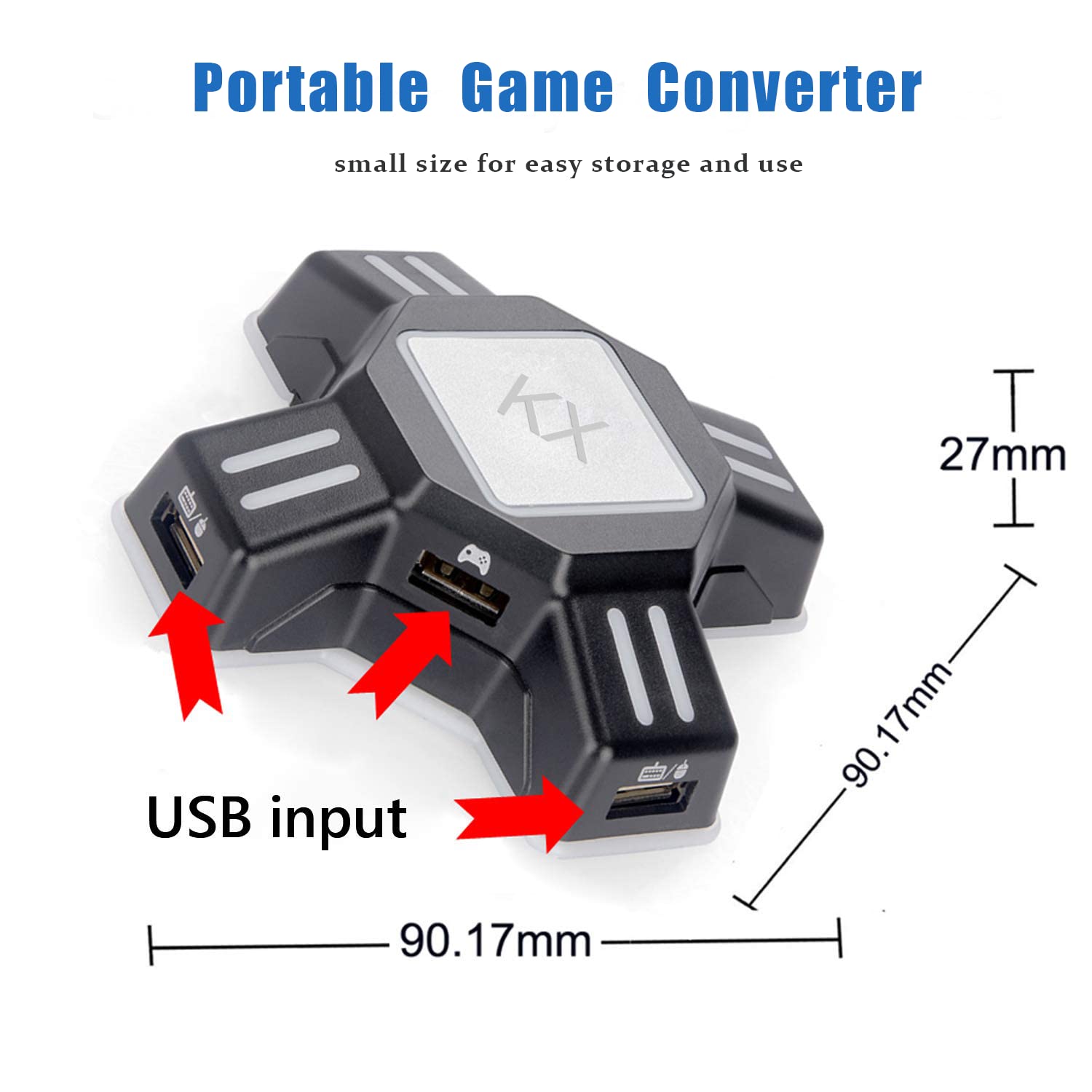 KX Gaming Mouse Tastiera Converter, Controller Adattatore per Mouse USB 2.0 Adattatore Tastiera Portatile Adattatore Compatibile con Nintendo Switch/PS4/Xbox One/Xbox One S/PS3