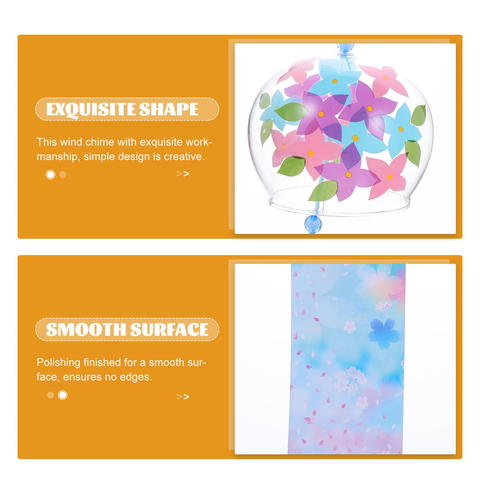 4 Pezzi Campanelli a Vento in Vetro Colorato Trasparente, Decorazioni da Giardino Creative e Resistenti per Casa e Prato Design Semplice e Raffinato