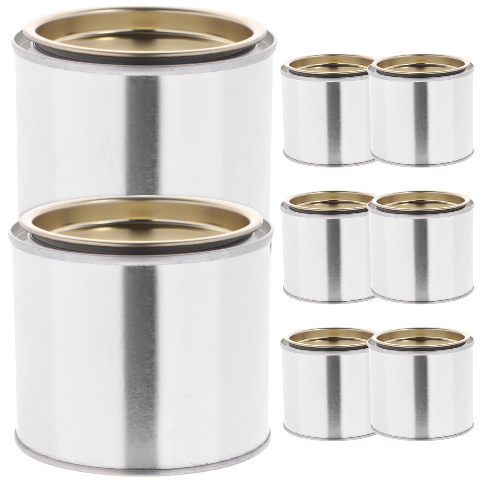 STOBAZA Latas de Metal para Mezcla y Almacenamiento de Pintura y Tinta, 8 Unidades Redondas de 0,3 L, Portátiles para Uso en Hogar y Taller Tapa Color Aleatorio