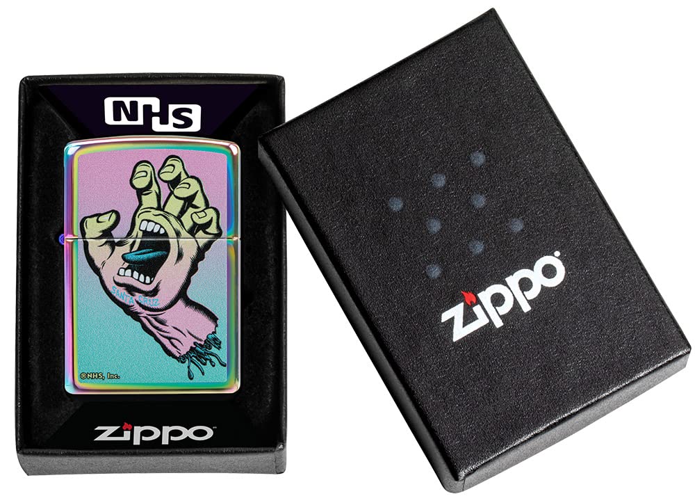 Zippo Windproof Lighter Cursive Flowing Windproof Black Matte with Chrome 48979