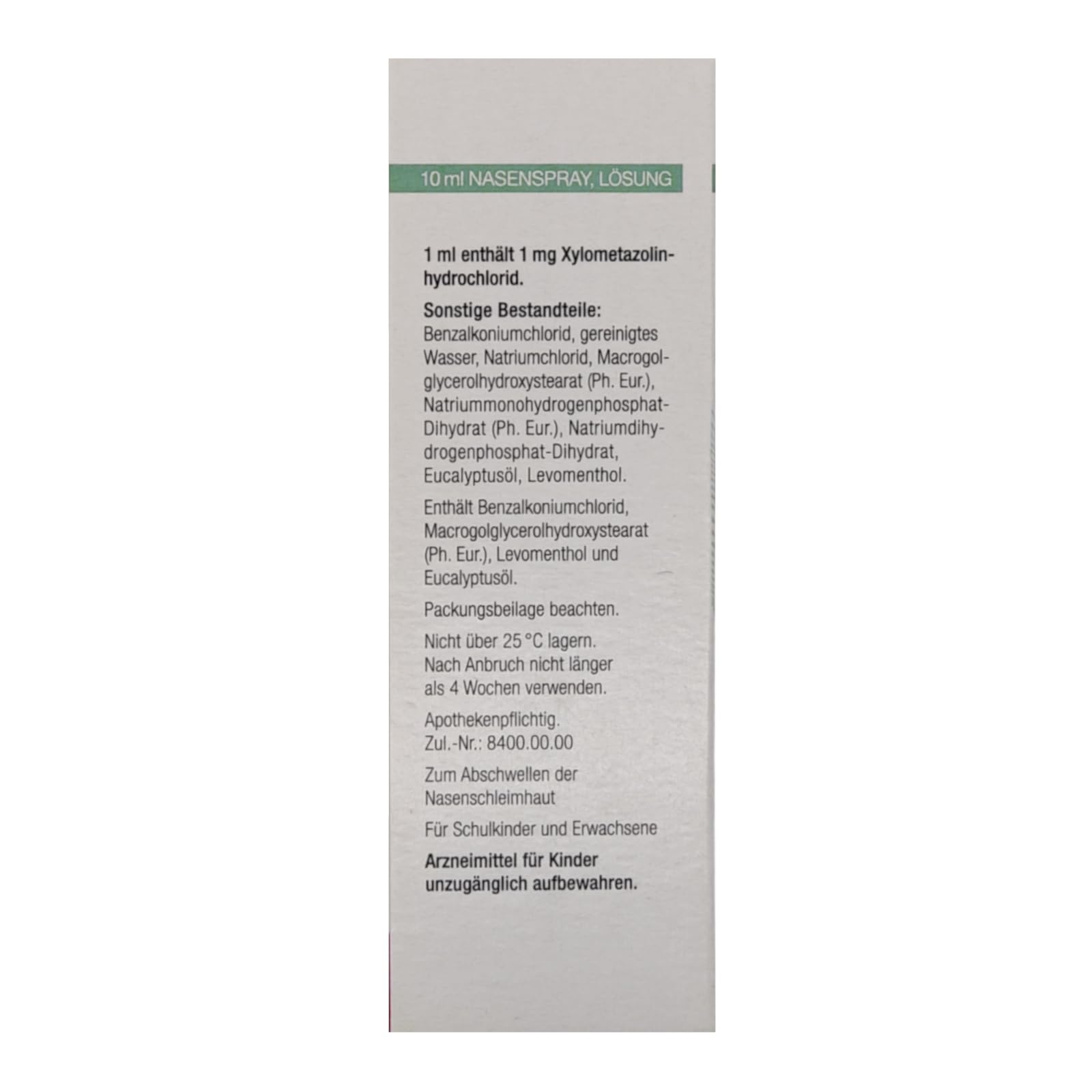 SCHNUPFEN ENDRINE Spray 0,1% bei verstopfter Nase I schnelle Wirkung I erfrischend mit Eukalyptusöl I für Erwachsene und Schulkinder I mit Pharma Perle give-away (Spray 5x 10ml)