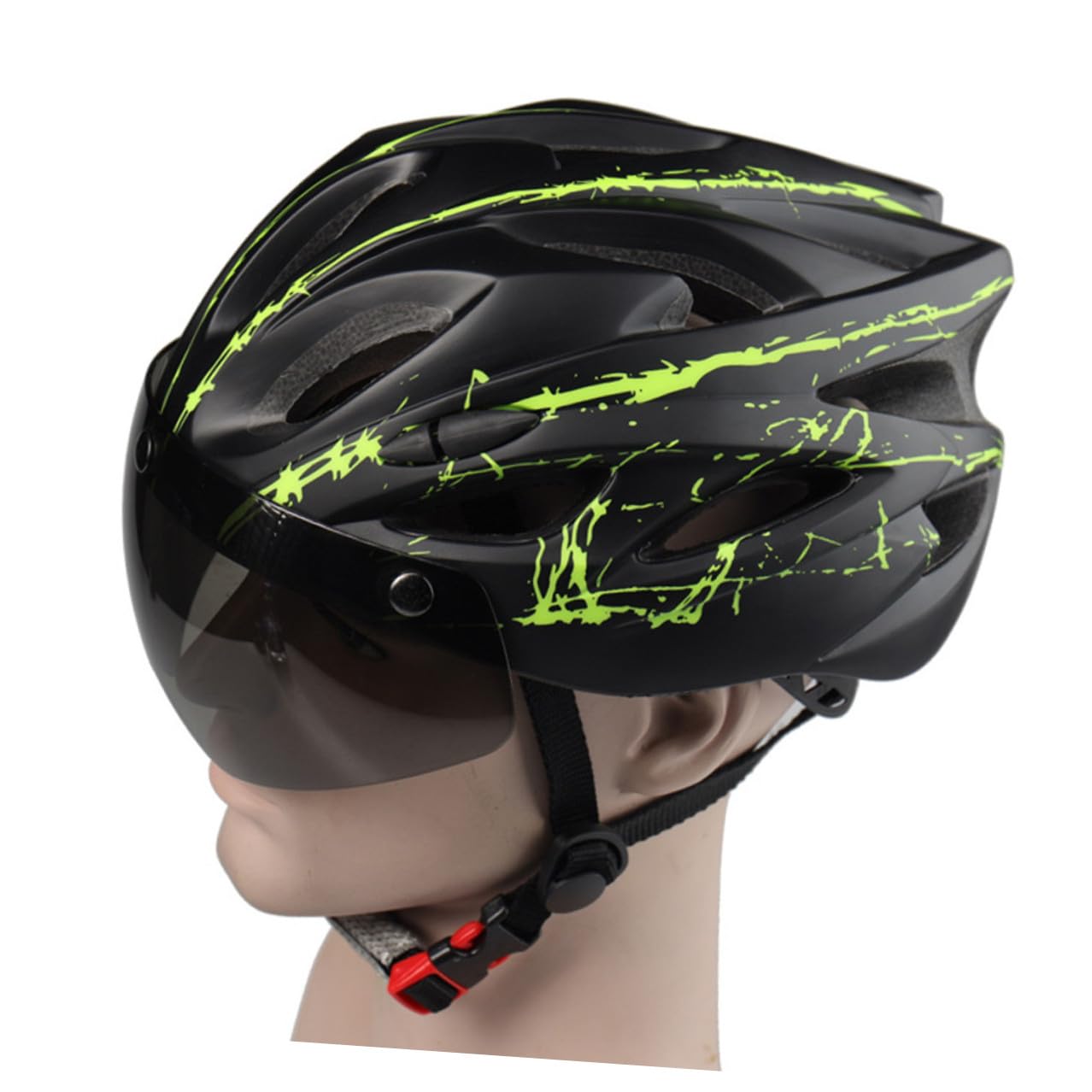 Casco da Bici con Occhiali Magnetici Staccabili, Leggero e Traspirante in Schiuma Protettiva e Pc, Design Sicuro e Adatto per Ciclismo Urbano e Outdoor