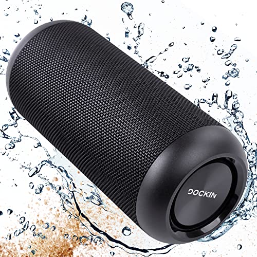DOCKIN® D Tube 2 Bluetooth Lautsprecher wasserdicht (IPX6) - Satter 3D Stereo Sound & kräftiger Bass - Bluetooth Musikbox kabellos & tragbar - Lautsprecherbox auch als Outdoor Speaker Box