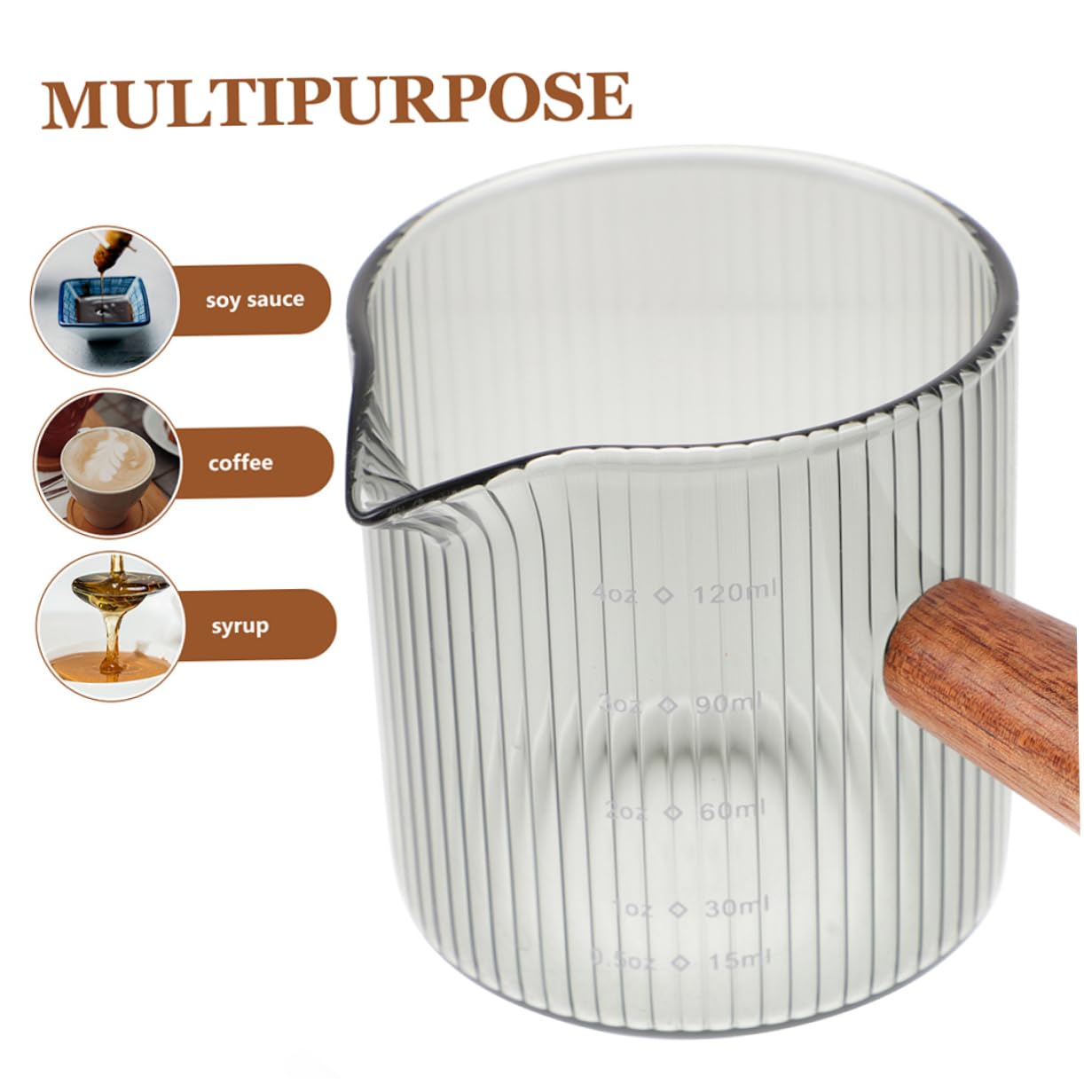Amosfun 8 Pz tazza di latte mini caraffa per crema brocca schiumante tazza caffe tazza trasparente misurini contenitore per la crema del tazza da multifunzione
