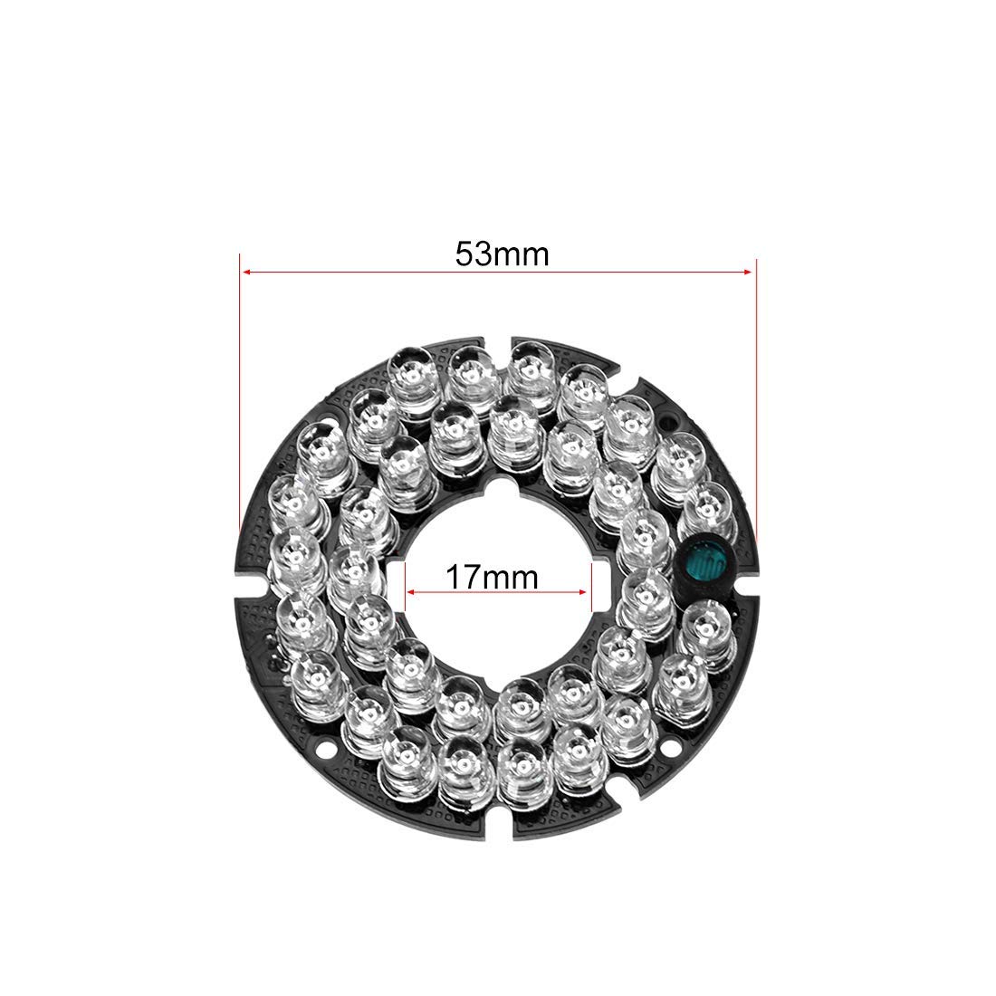 Piastra Rotonda IR 36 LED 850 nm 90° per Telecamera CCTV 5 Pezzi
