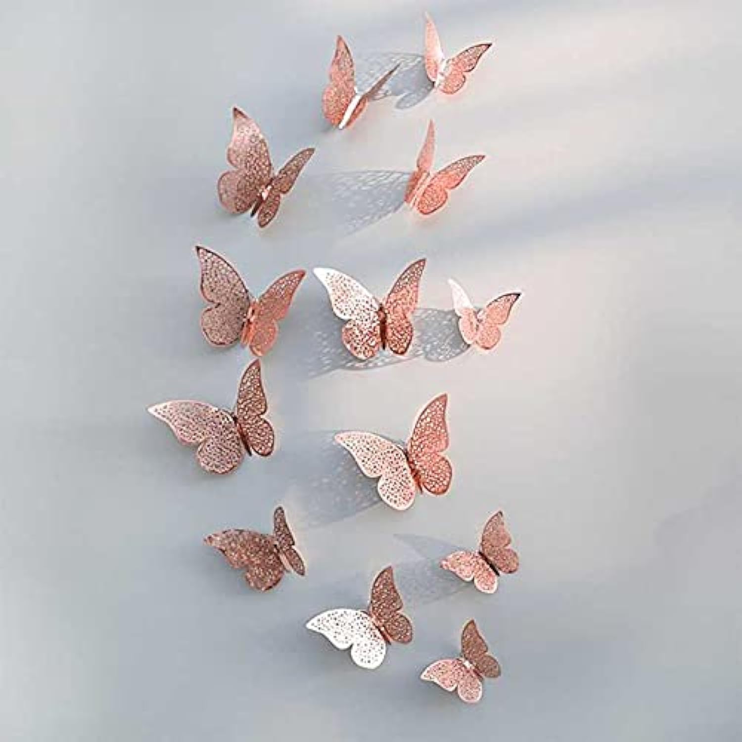 PINDIA 3D Metal Butterfly Wall Stickers (Rose Gold) - 12 Pieces, Self-Adhesive (B09FPT6QJ8) Amazon Price History, Amazon Price Tracker