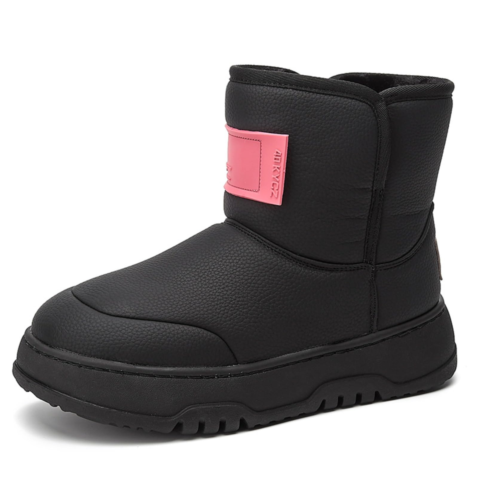 Womens Winter Snow Boots Platform Sole 5CM Height Ankle Boots with Thick Faux Fur Lining for Cold Weather