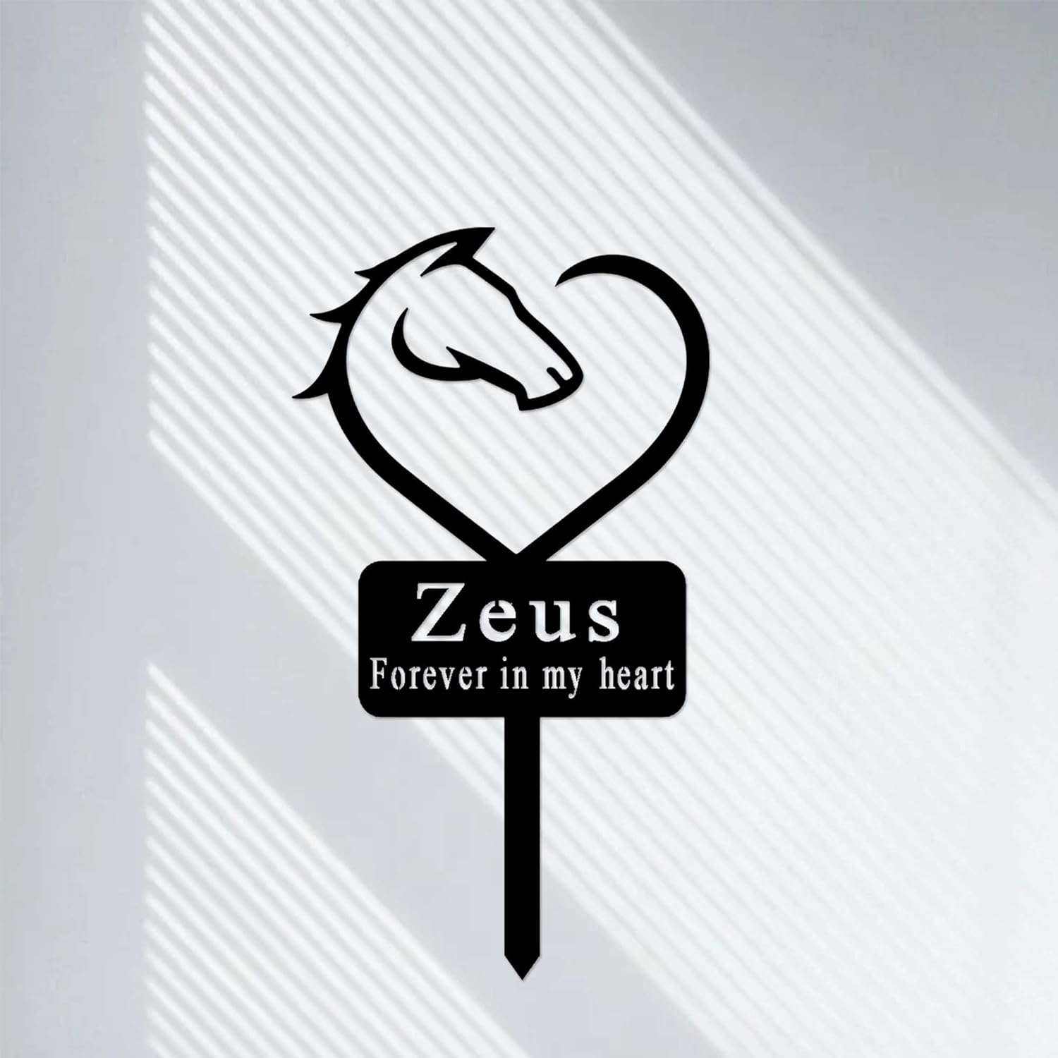 Custom Horse Grave Marker Horse Memorial Stake Horse Garden Decor Metal Sign Remembrance Stake Personalized Horse Name Yard Stake Pet in Heaven Loss of Horse Sympathy Gift, 12'', Style 1